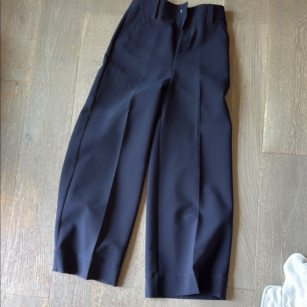 Wide-Leg Navy Trousers